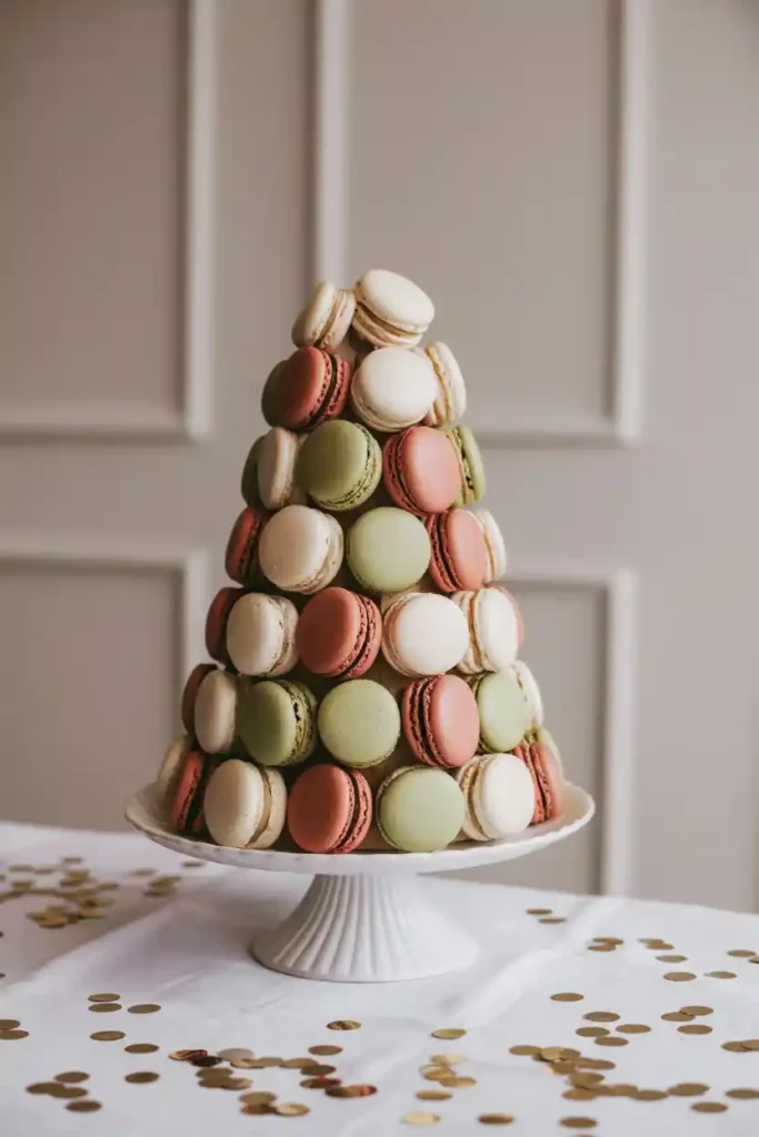 Custom School-Color Macaron Tower