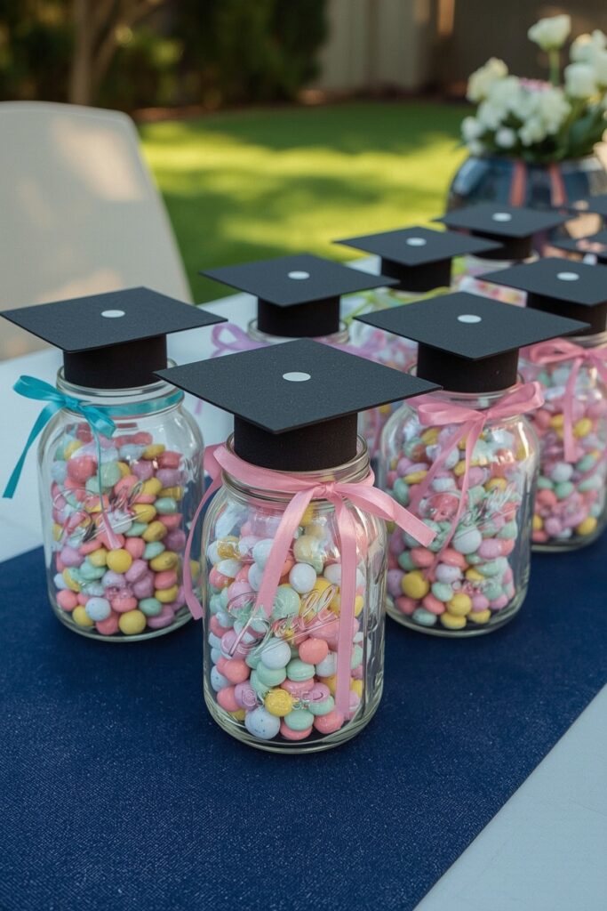 Mini Graduation Cap Mason Jars
