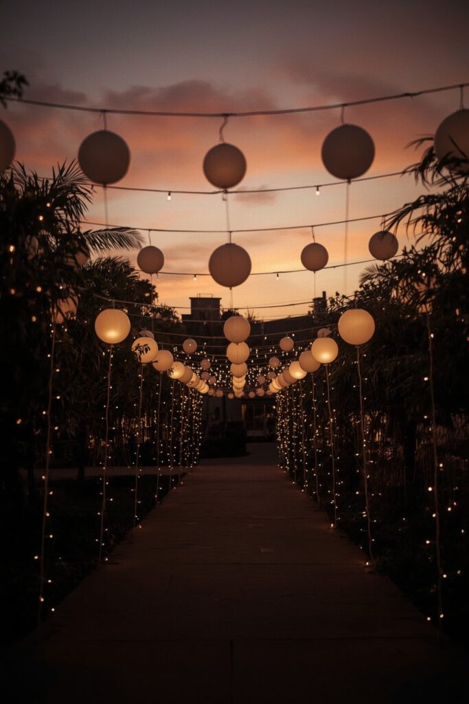 LED Balloon Pathway for Evening Parties