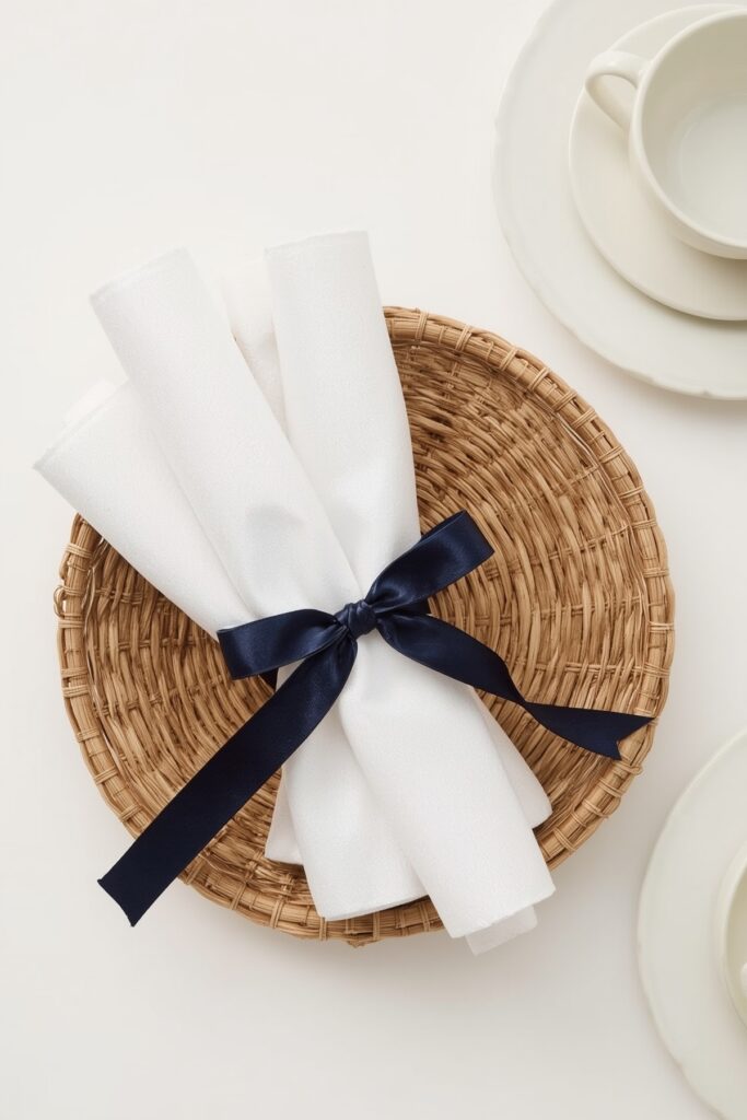 Blue-Ribbon Wrapped Cutlery Sets