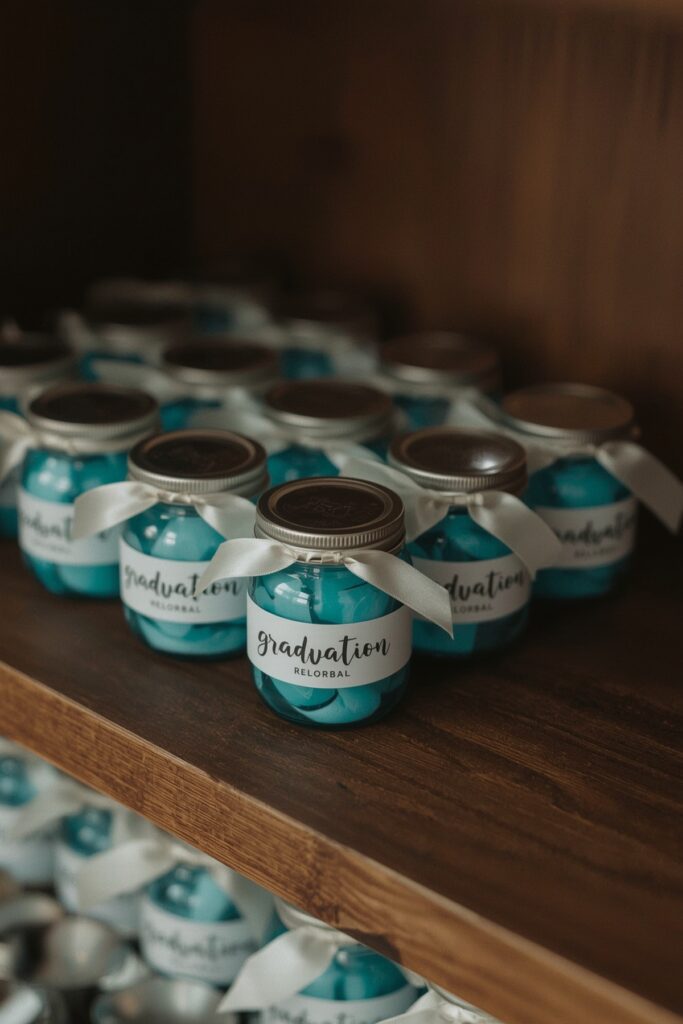 Blue-Tinted Graduation Candle Favors
