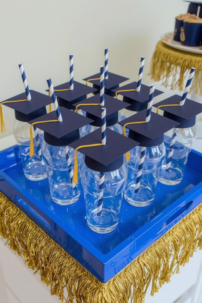 DIY Grad Cap Straw Toppers