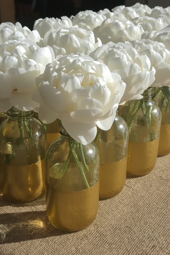 Gold-Dipped Flower Bottles