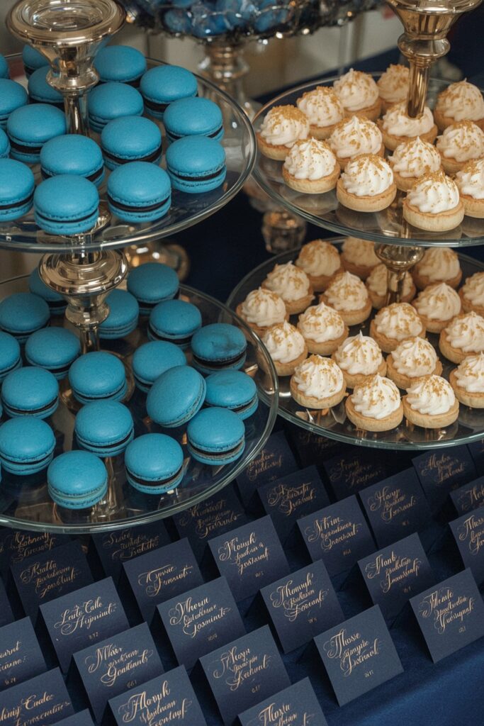 Navy and Gold Dessert Buffet Labels