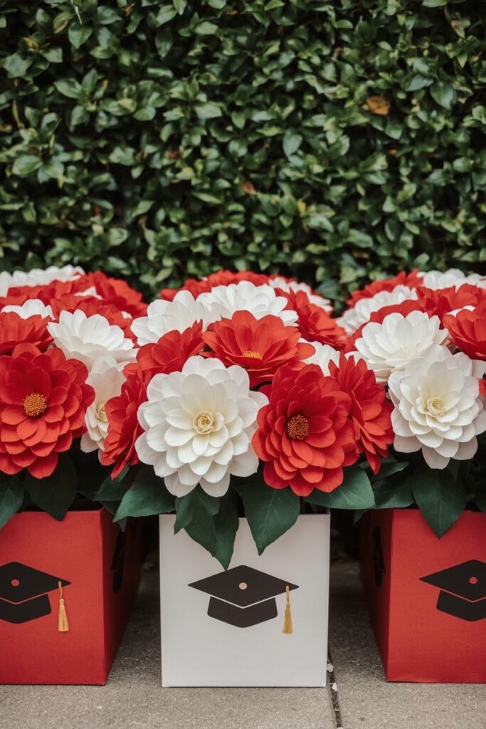 Oversized Paper Flowers in School Colors