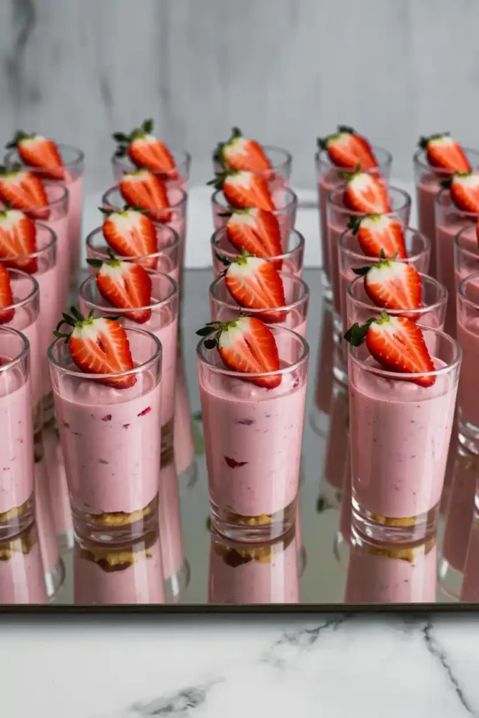 No-Bake Strawberry Cheesecake Shooters