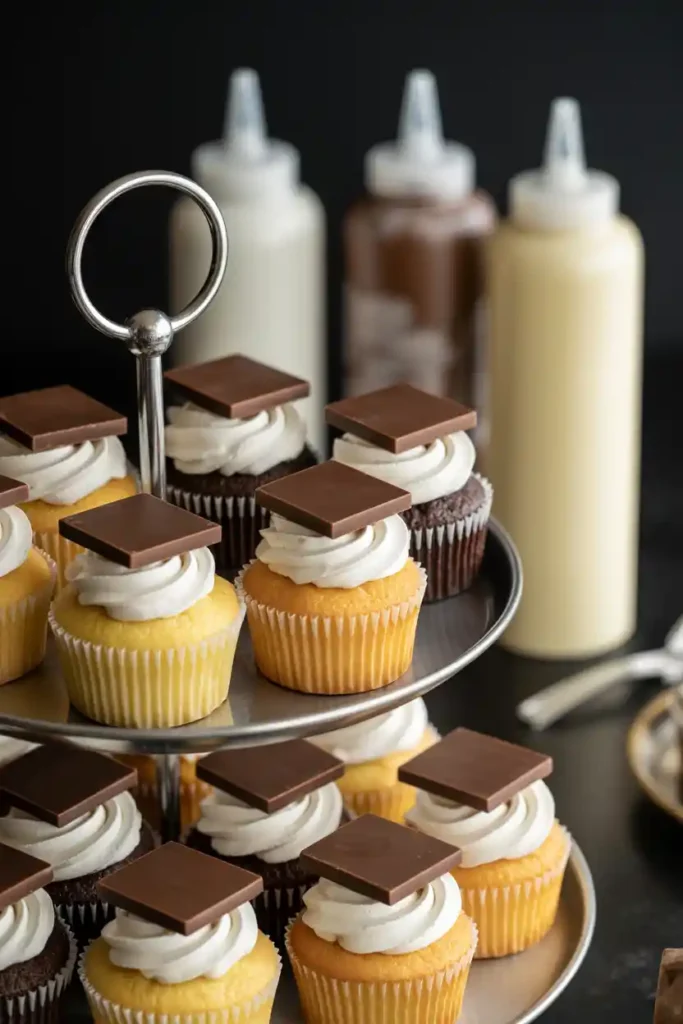 Graduation-Cap Cupcake Bar