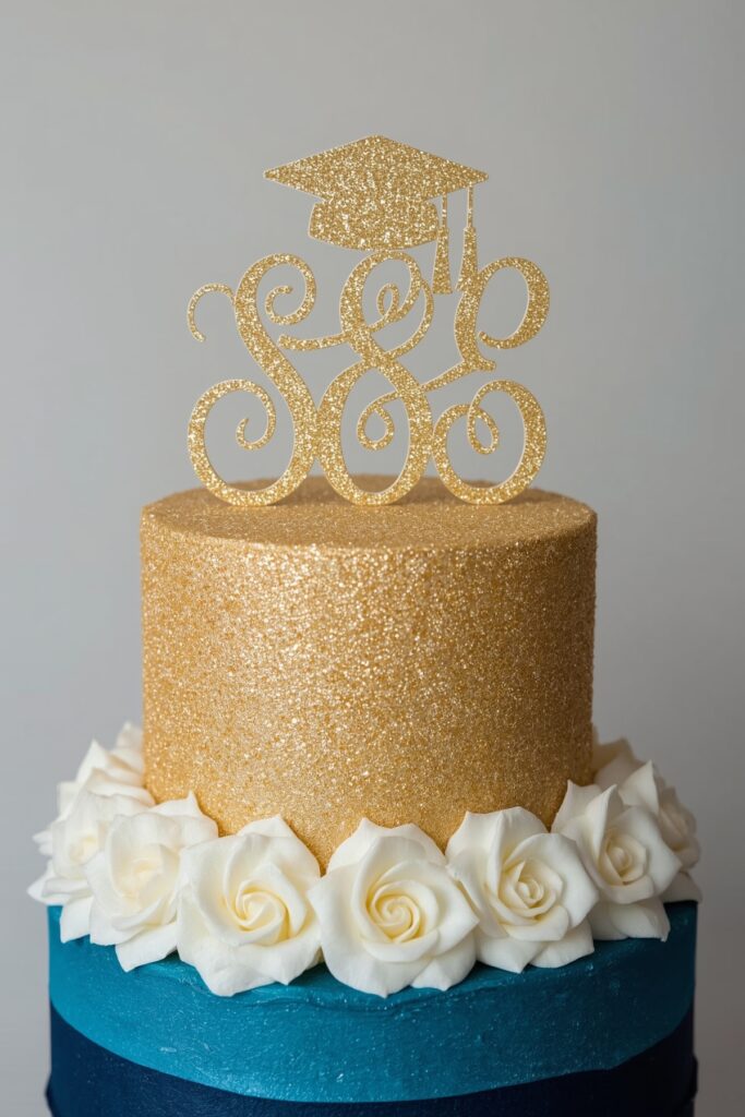 Monogrammed Graduation Cake Topper