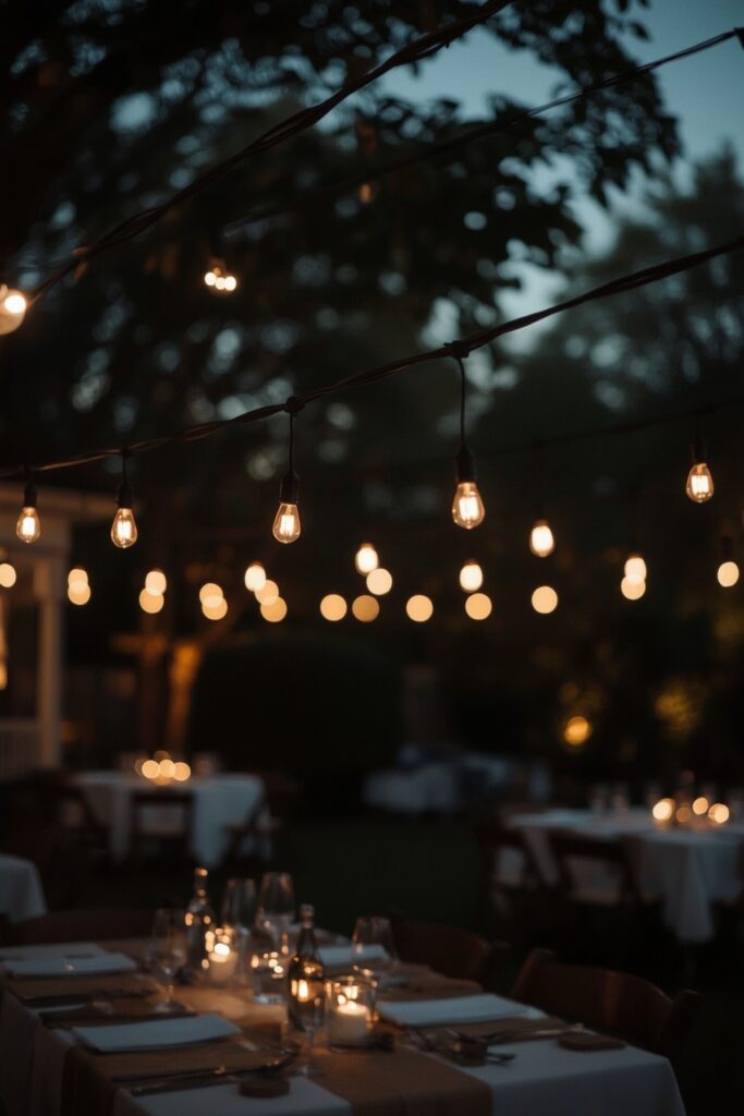 Outdoor String Lights Canopy