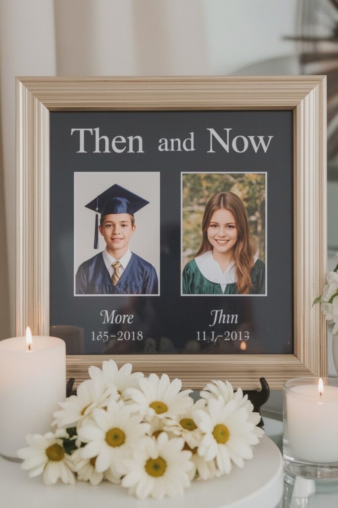 Framed “Then and Now” Photo Decor