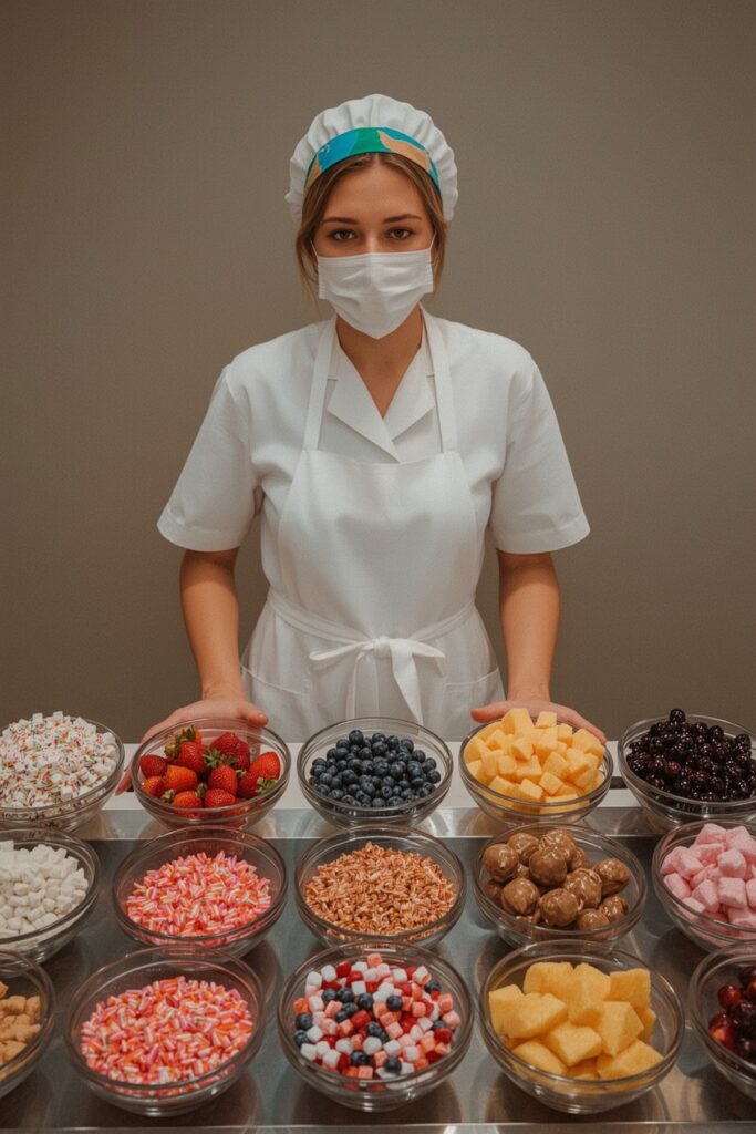 Ice Cream Sundae Station with Staffed Toppings Bar