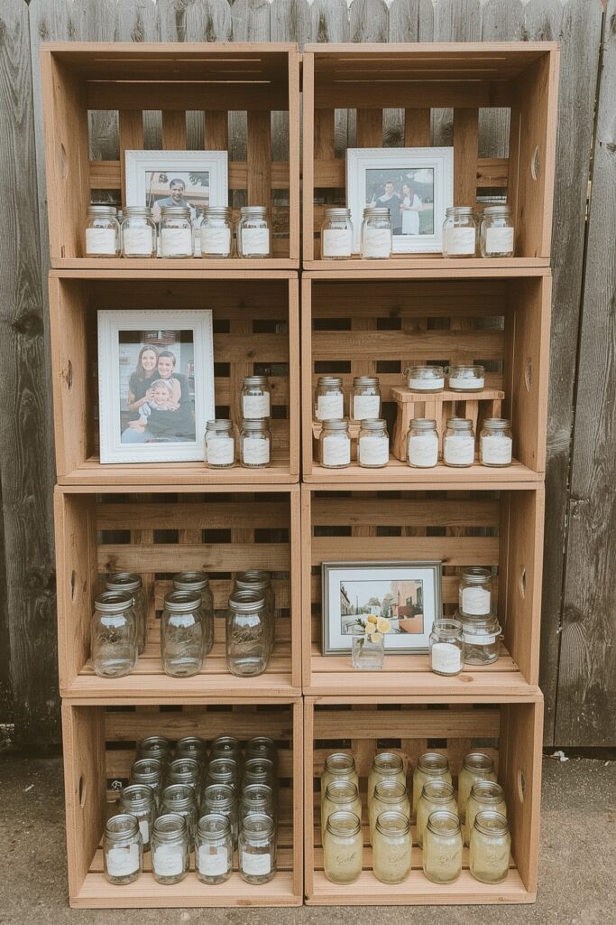 Rustic Wooden Crates Display