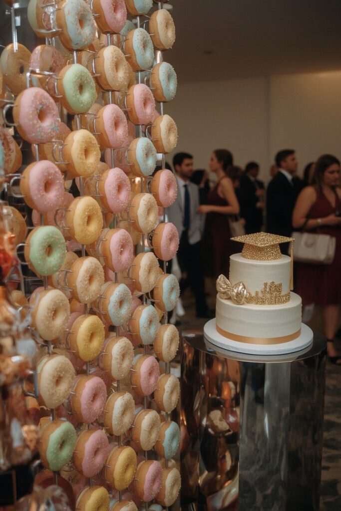 DIY Donut Wall Near Cake Display