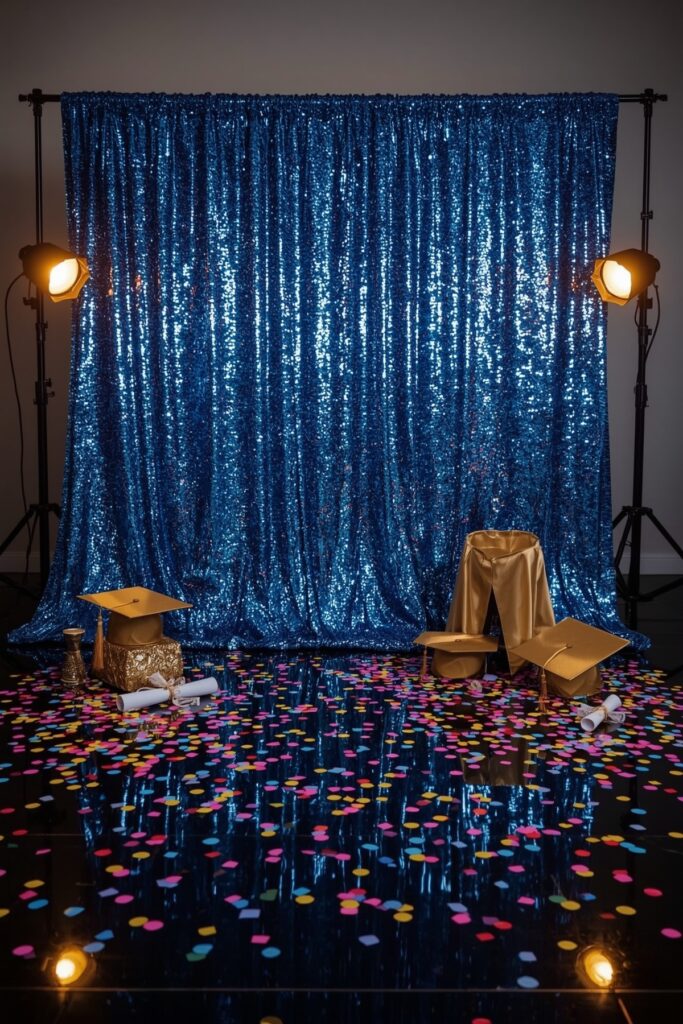Blue Sequin Photo Booth Backdrop