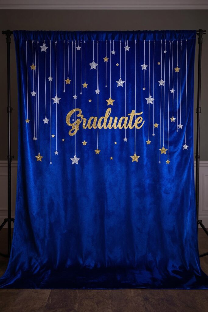 Personalized Blue Photo Booth Backdrop