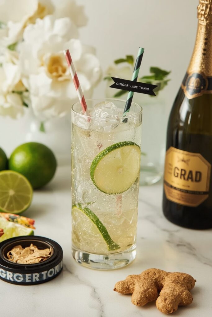 Ginger-Lime Sparkling Grad Tonic