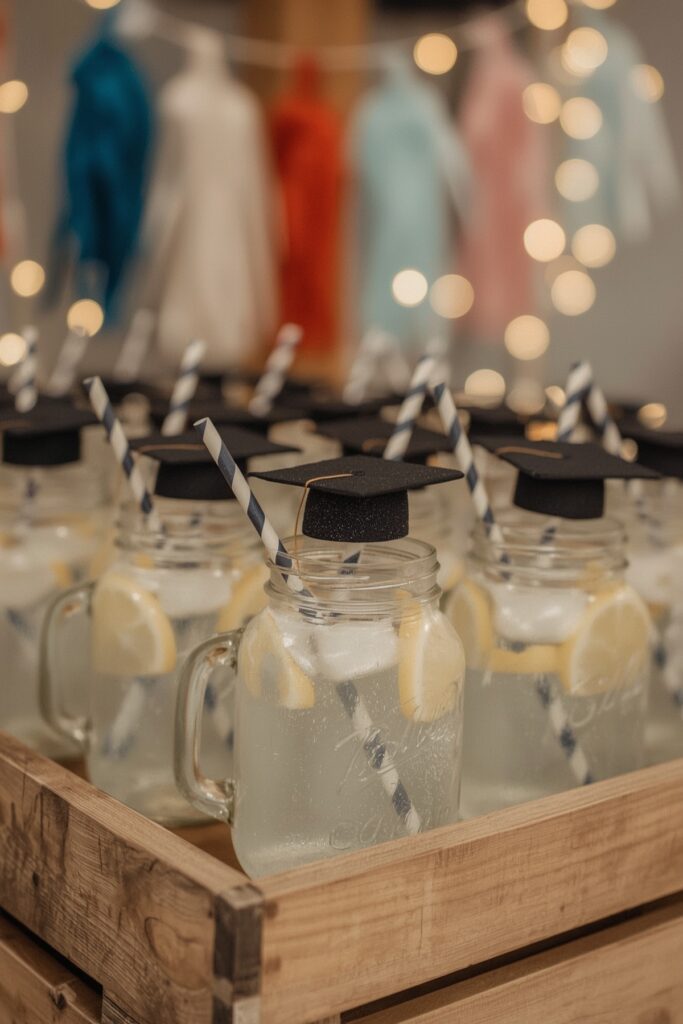 Graduation Cap Drink Toppers
