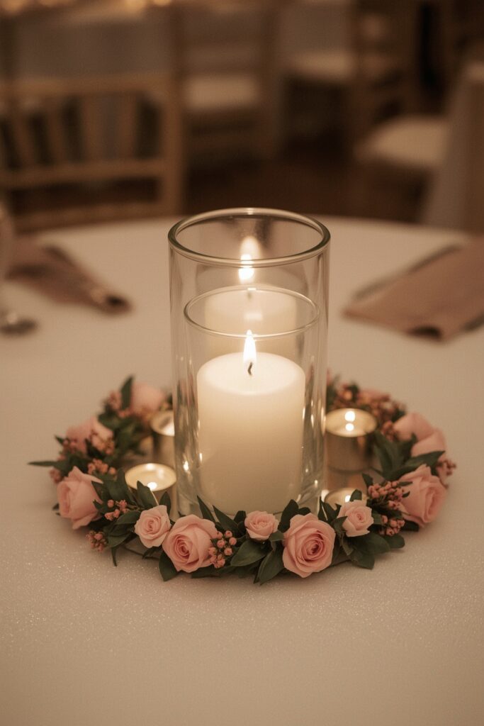 Elegant Candle Rings with Cap Toppers