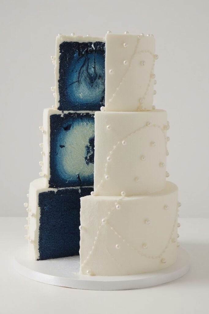 Blue and White Ombre Layer Cake