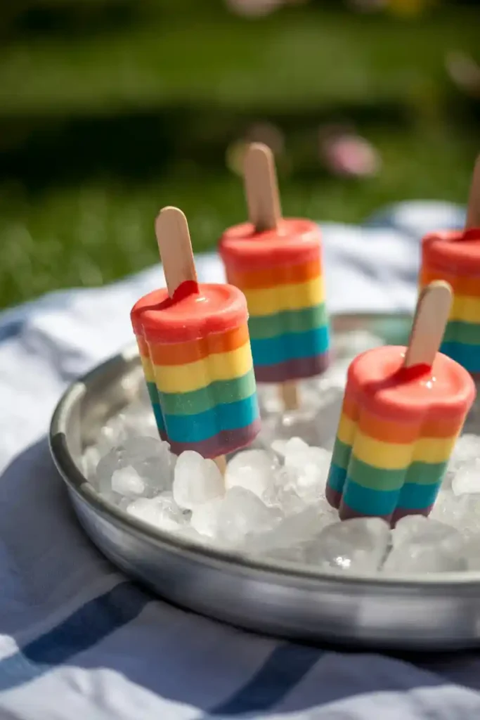 Rainbow Sorbet Push-Up Pops