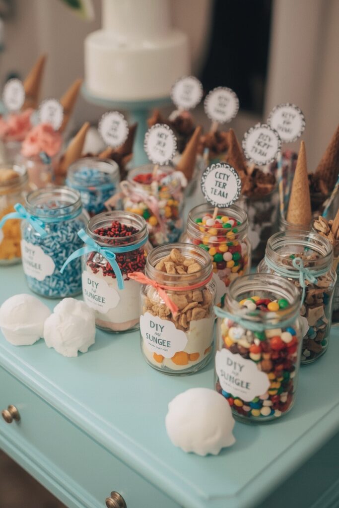 All-Blue Ice Cream Sundae Station