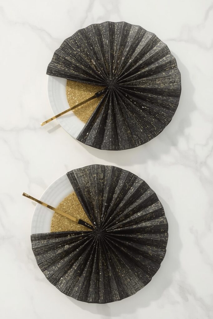 Black and Gold Honeycomb Table Fans