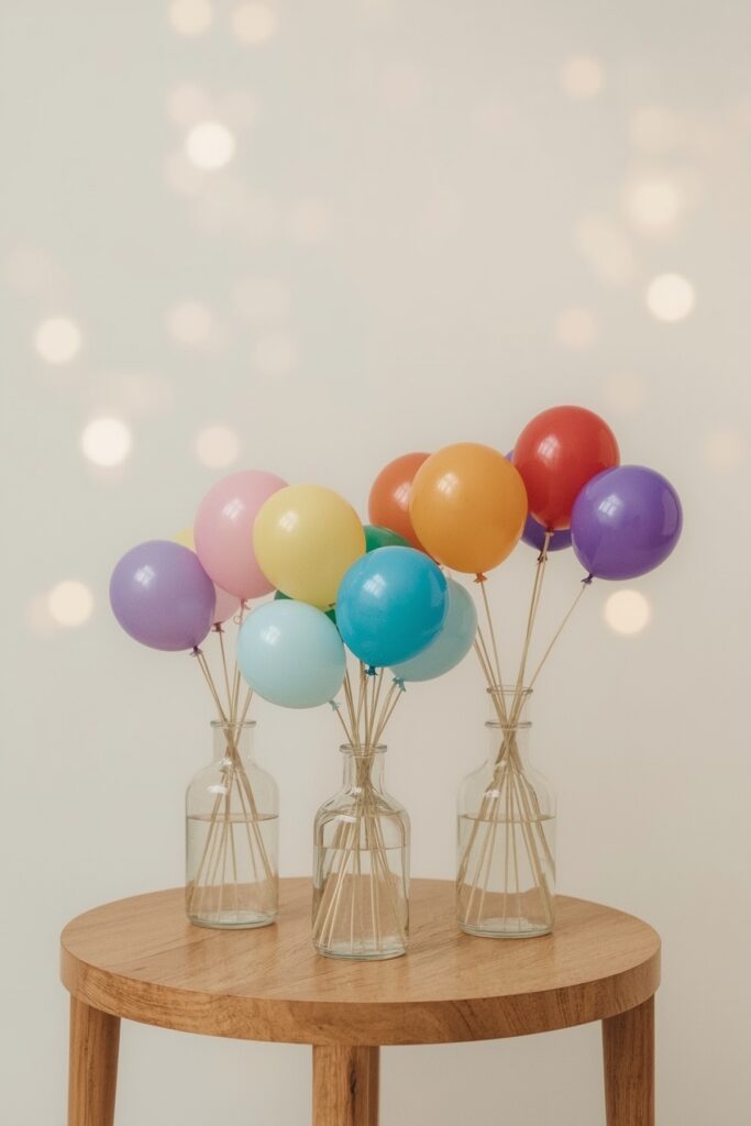 Mini Balloon Bouquets for Guest Tables