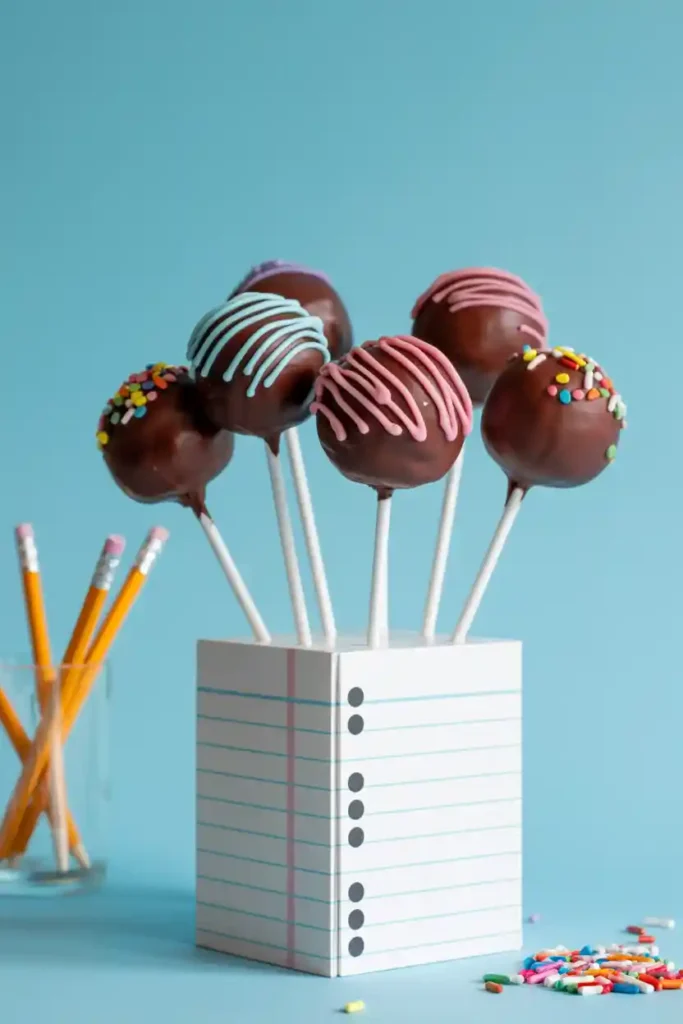 Funfetti Cake Pops on Pencil Sticks