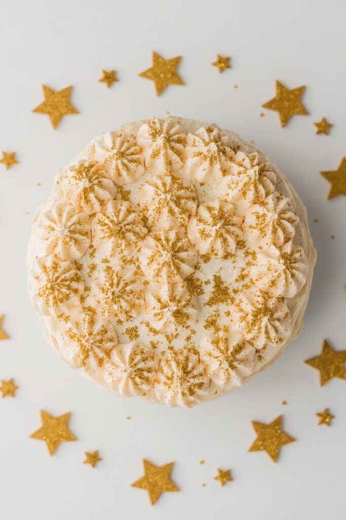 Glitter Buttercream Cake with Sugar Stars