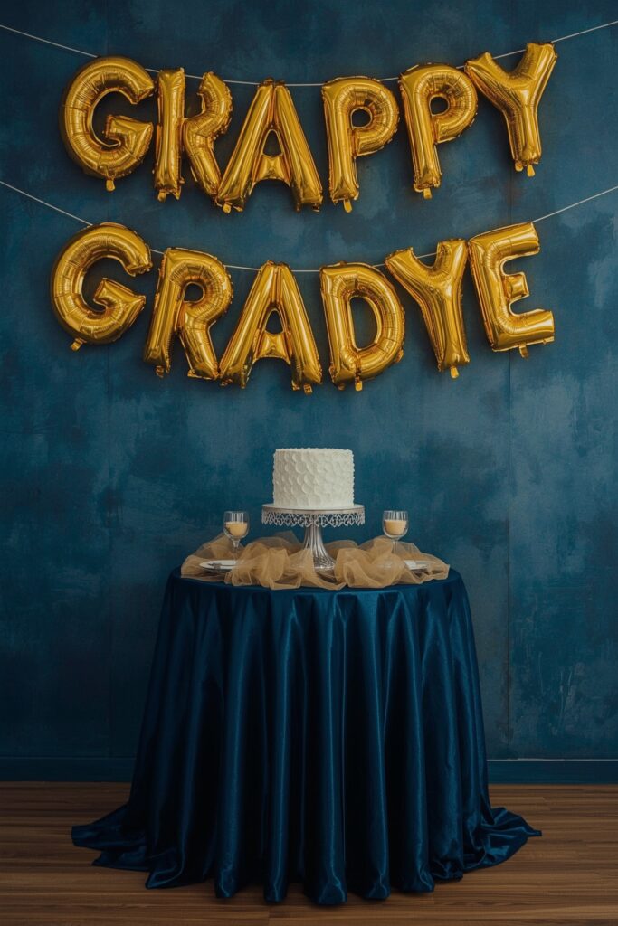 Gold Foil Balloon Name Display