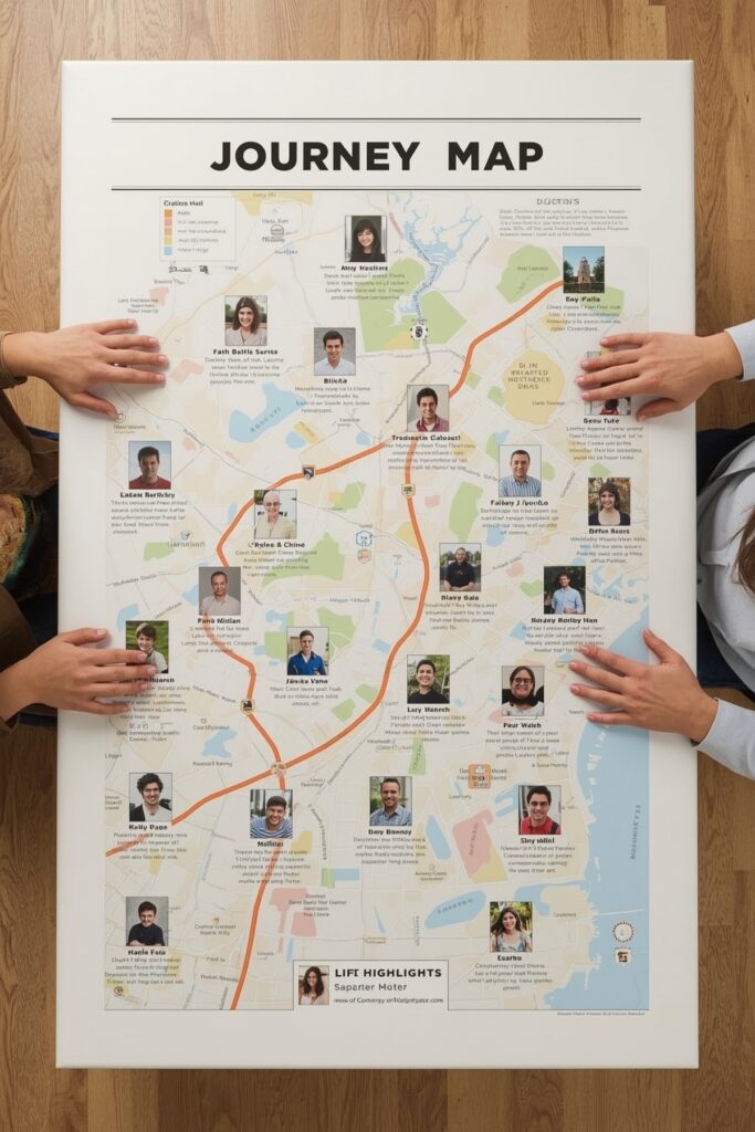 “Journey Map” Tablecloth with Life Highlights