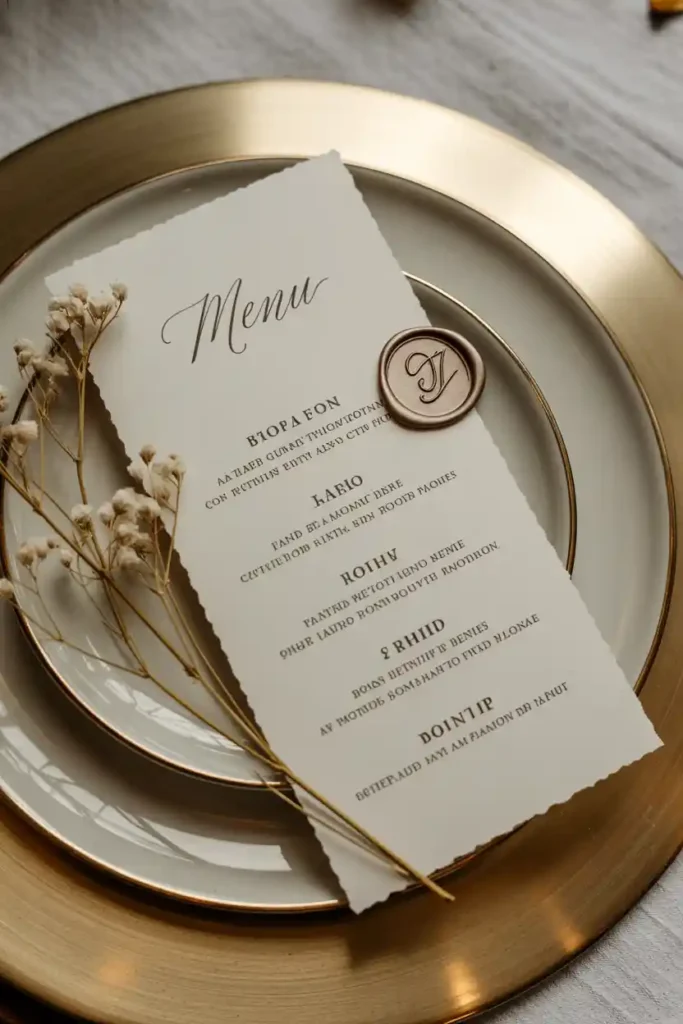 Personalized Menu Cards with Seals