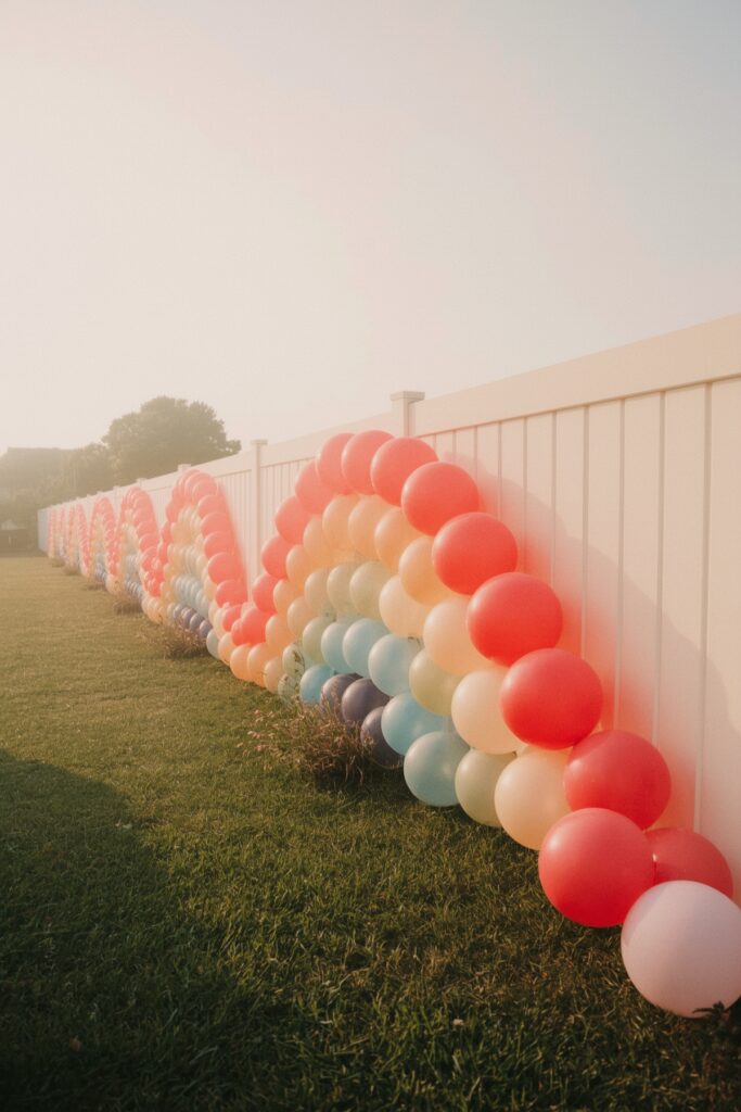 Backyard Fence Balloon Display