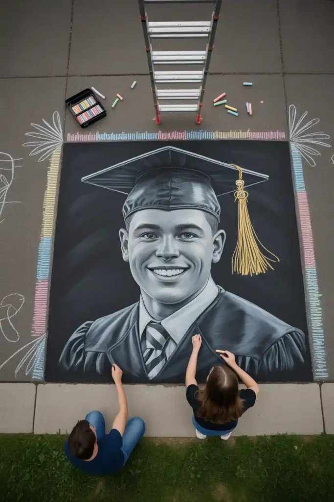 Chalk-Art Driveway Portrait