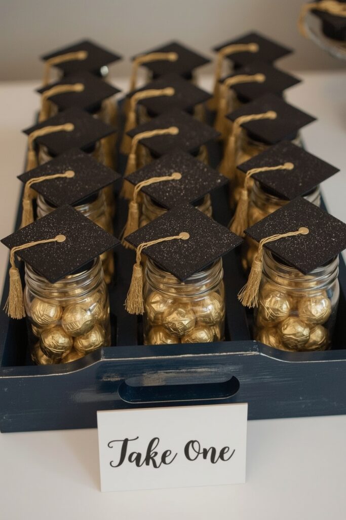 Graduation Cap Mason Jar Favors