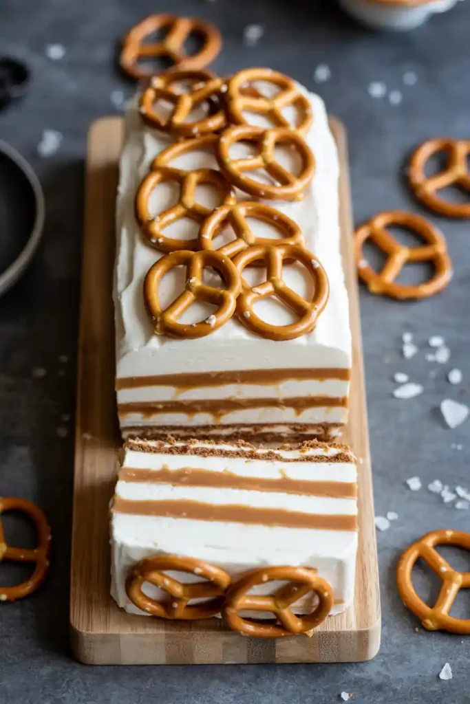 Salted Caramel Pretzel Ice-Box Cake