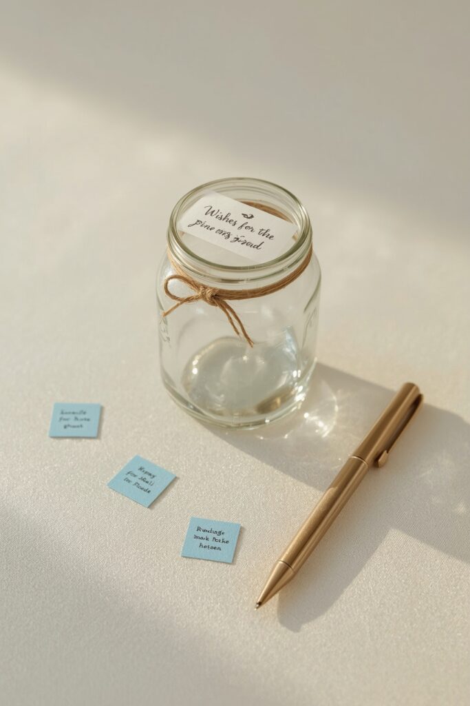Graduation Wishes Jar with Blue Paper Notes
