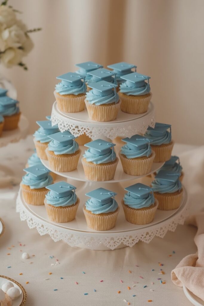 White Draped Canopy with Blue Streamers