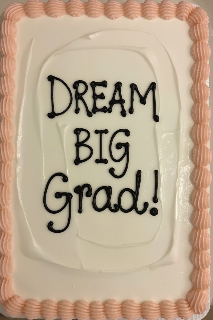 Custom Sheet Cake with Favorite Quote in Icing