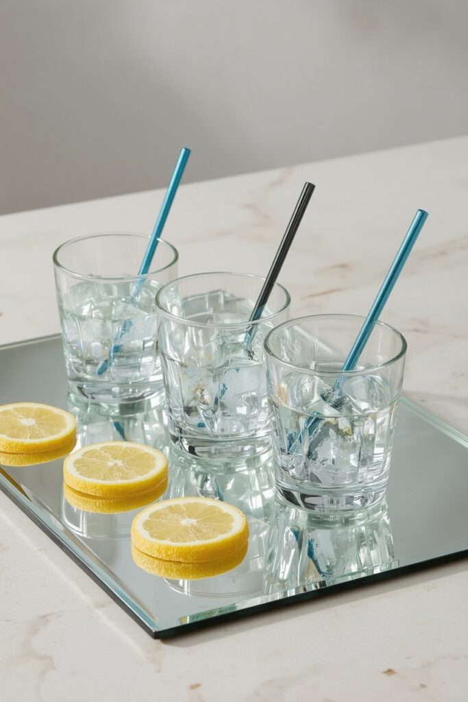 Blue Metallic Drink Stir Sticks