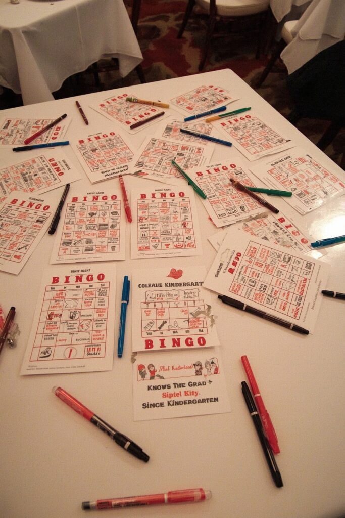 Graduation Bingo or Icebreaker Cards at Tables