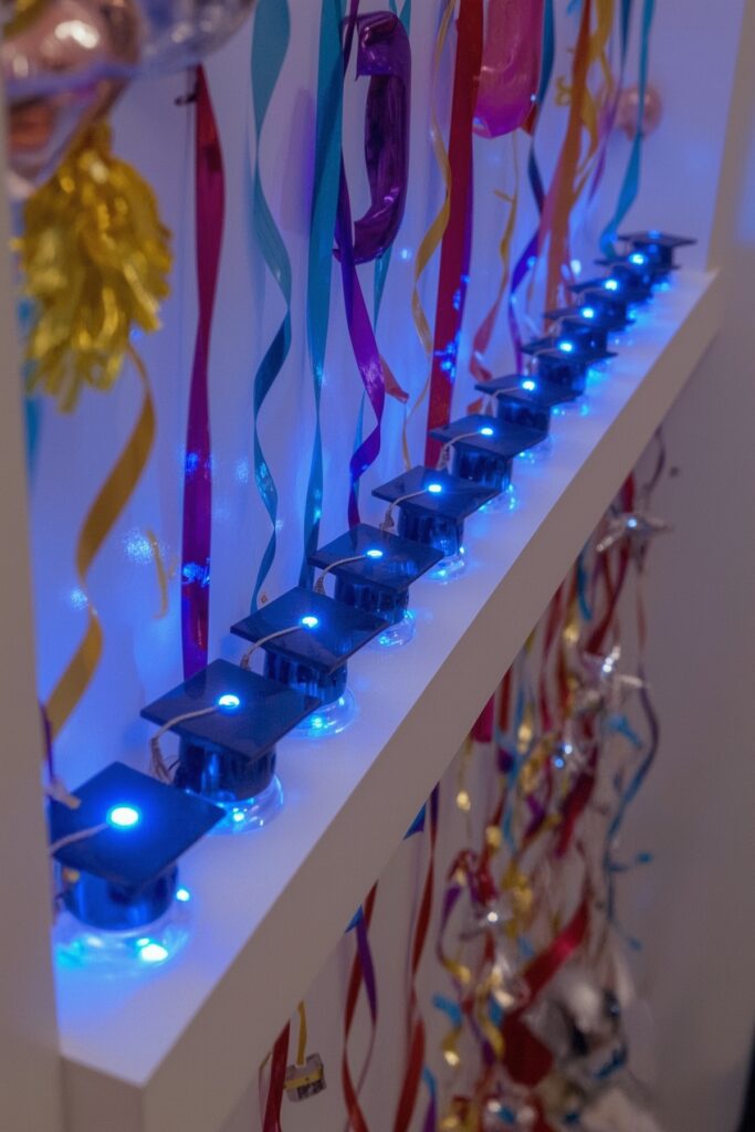 Light-Up Blue Grad Cap Décor