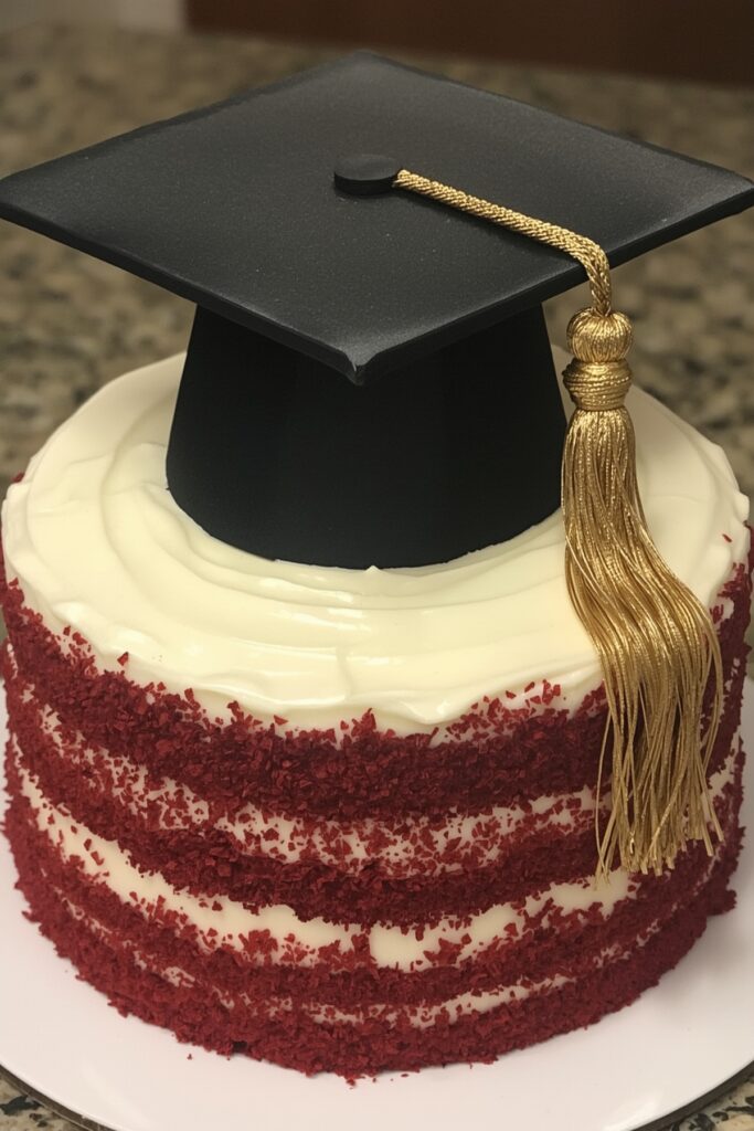 Velvet Cake with Cream Cheese Frosting and Cap
