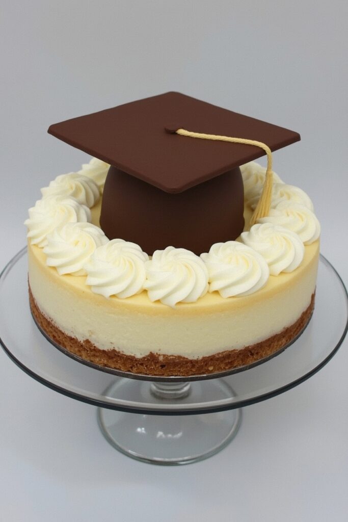 Cheesecake with Chocolate Grad Cap