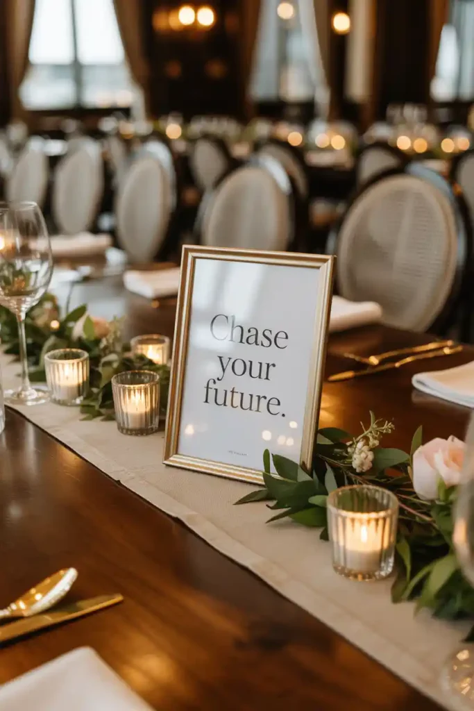 Framed Quote Centerpieces with Graduate’s Motto