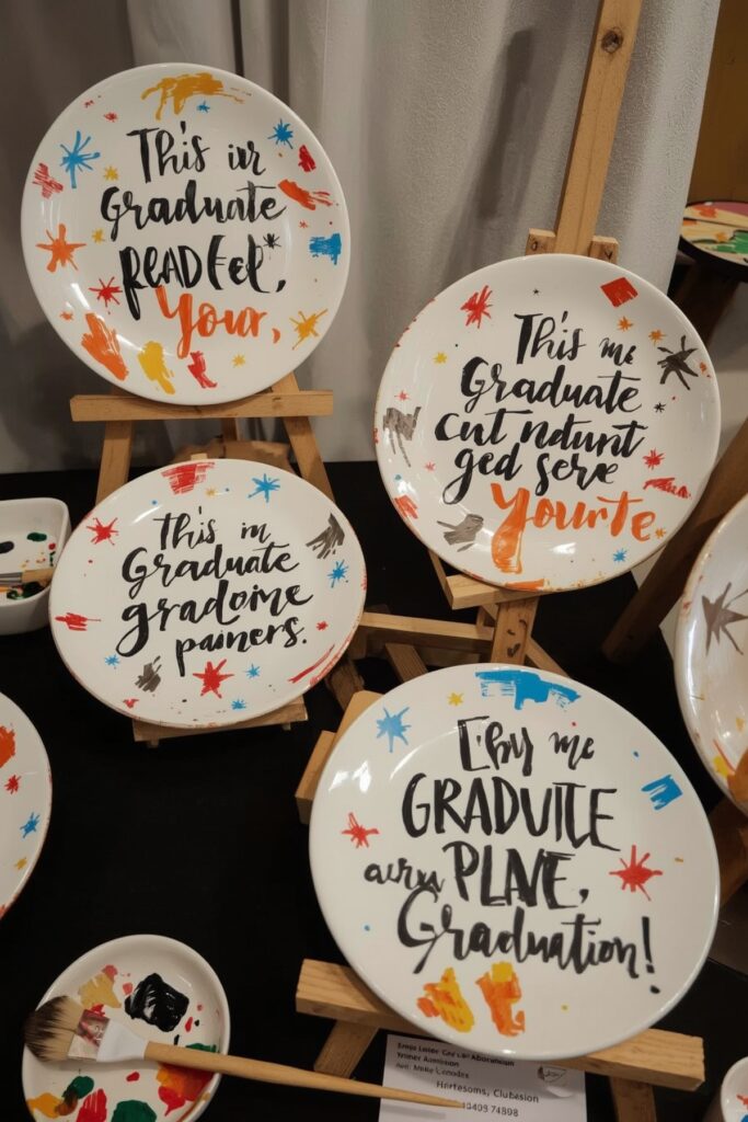 Acrylic Paint Graduation Quote Plates