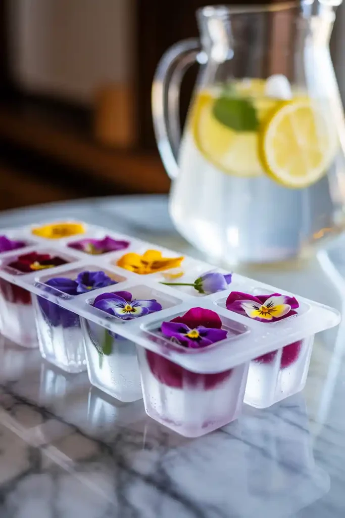 Edible Floral Ice Cubes