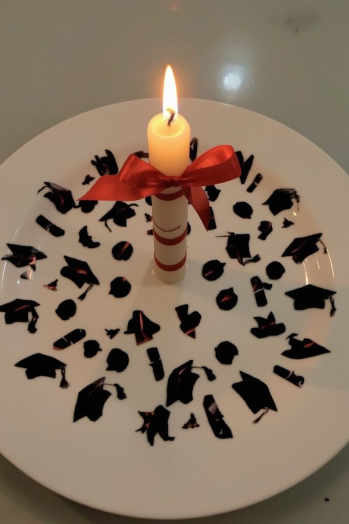 Grad-Themed Confetti & Candle Plates