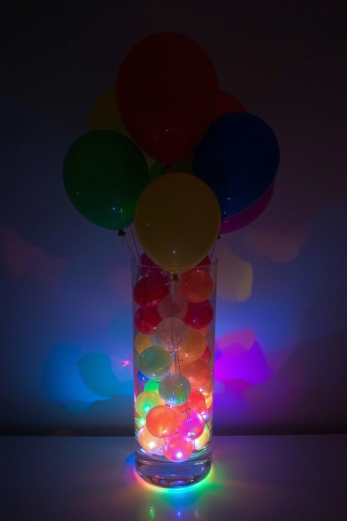 Balloon-Filled Clear Vases with LED Base