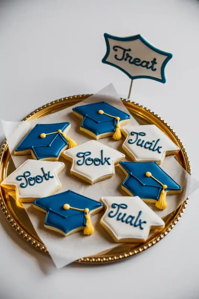 Cap-and-Gown Cookies on Trays